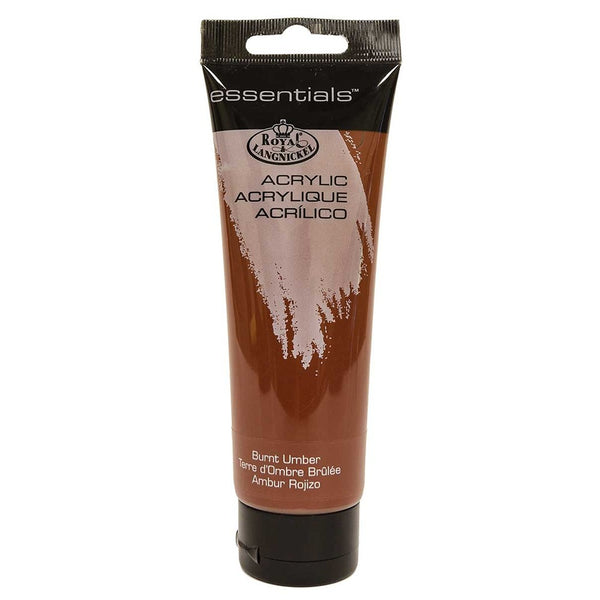 Royal & Langnickel 120ml Acrylic Paint Burnt Umber | Quick-Drying, Water-Soluble