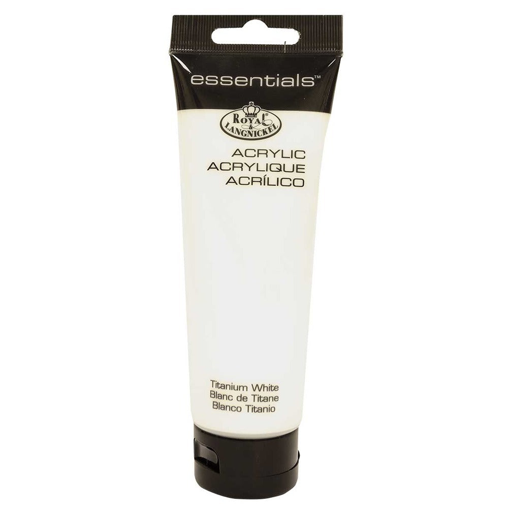 Royal & Langnickel Titanium White Acrylic Paint 120ml | High Opacity, Flip-Top