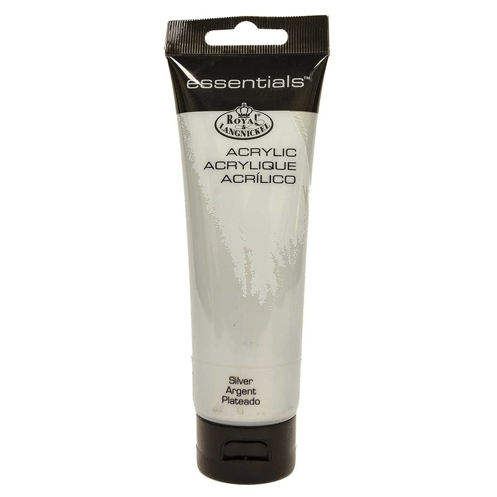 Royal & Langnickel 120ml Metallic Silver Acrylic Paint | Quick-Drying, Flip-Top