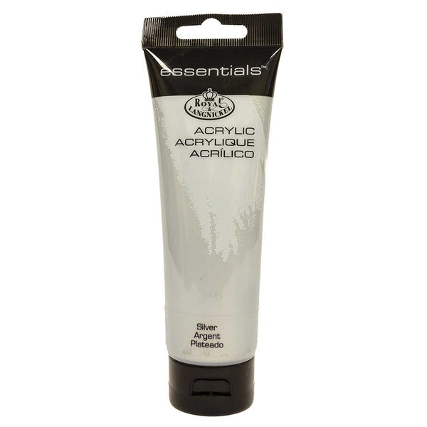 Royal & Langnickel 120ml Metallic Silver Acrylic Paint | Quick-Drying, Flip-Top