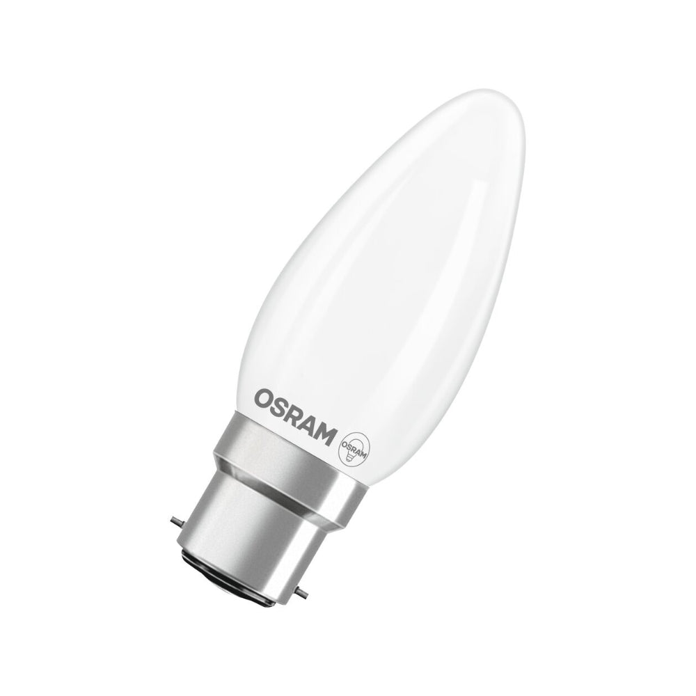 Osram Frosted LED Candle Bulb | B22d, 60W Equivalent, Warm White