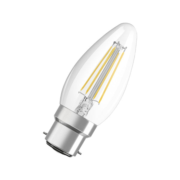 Osram Clear LED Candle Bulb | B22d Bayonet, Warm White, 40W Equivalent