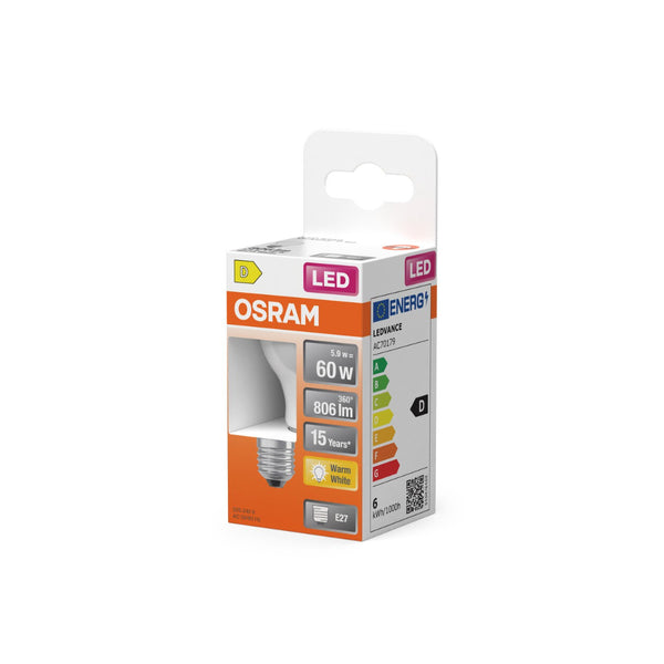 Osram Golf Ball LED Bulb | E27, 5.9W, Warm White, 806 Lumens