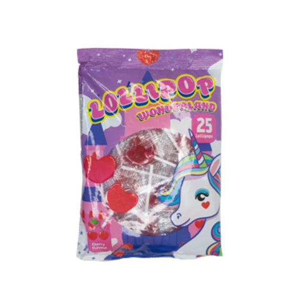 Becky's Unicorn Heart Lollipops Bag | Pack of 25, 225g, Cherry Flavour