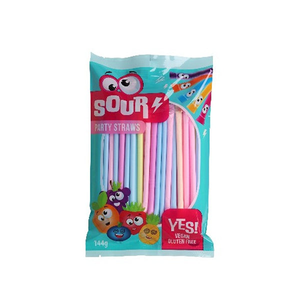 Becky's Sour Party Straws Chewy Sweets | 144g, Vegan, Gluten Free