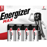 Energizer Max C Batteries Pack of 4 | 10-Year Shelf Life, Leak-Resistant