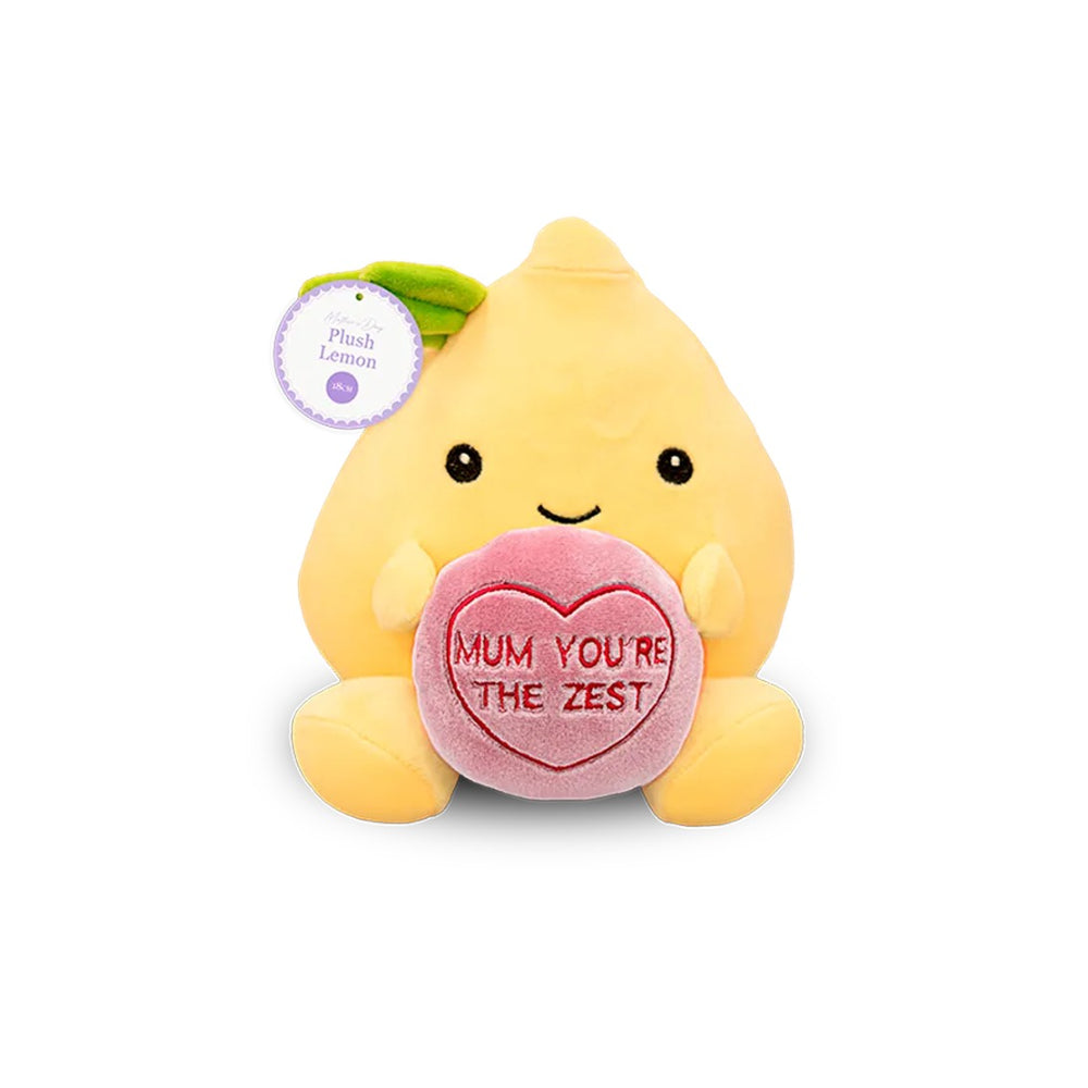Amazing Mum Mum You're the Zest Lemon Plush | 28cm, Embroidered Heart