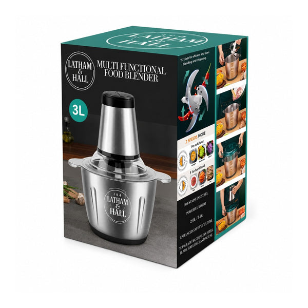 Latham & Hall Electric Multi Food Blender - Stainless Steel Bowl, Black
