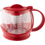 Cafe Ole Teapot with Infuser 1.2L | Red Glass & Plastic