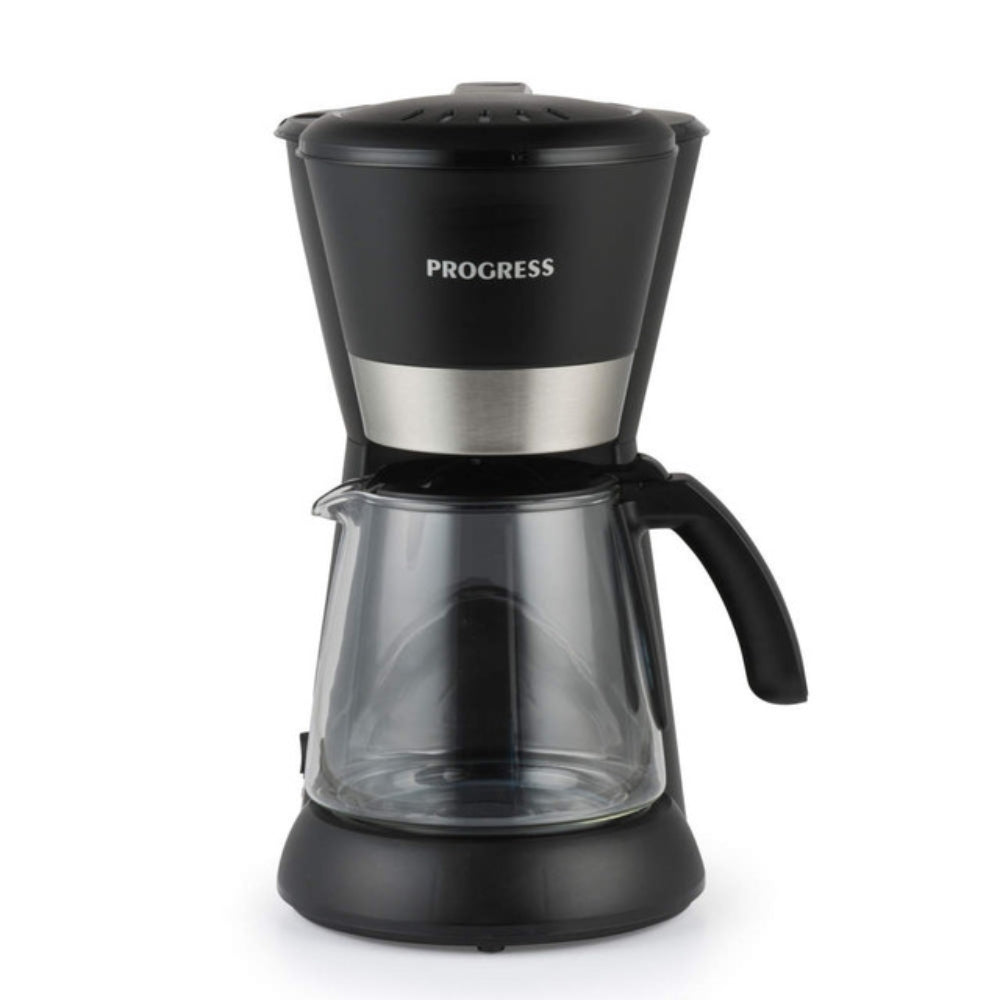 Progress Filter Coffee Machine | Clear Carafe, Black with Silver Accent