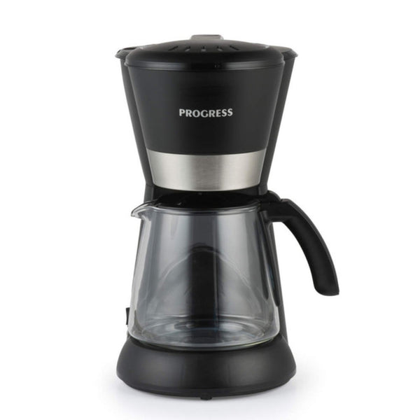 Progress Filter Coffee Machine | Clear Carafe, Black with Silver Accent