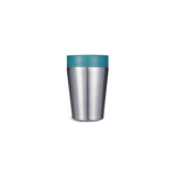 Brushed Stainless Steel Tumbler Cup with Teal Lid | 8oz, Reusable