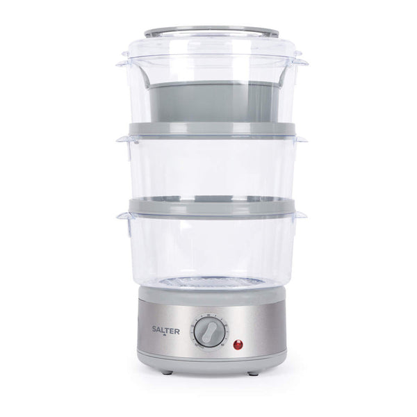 Salter Aspen 7L Food Steamer | 3 Tier, Adjustable Timer, Anti-Slip Feet