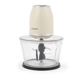 Salter Retro Glass Chopper | Cream, Dual Blade, Transparent Bowl