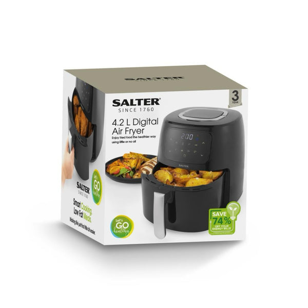 Salter 4.2L Digital Air Fryer Low Oil Cooking | Black, 3 Year Guarantee