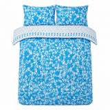 Mustard Yellow Floral Reversible Duvet Set | King, Blue Geometric Reverse