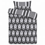 Warbler Grey Floral Damask Duvet Set | Single, Monochrome Design