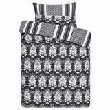 Warbler Grey Floral Damask Duvet Set | Single, Monochrome Design