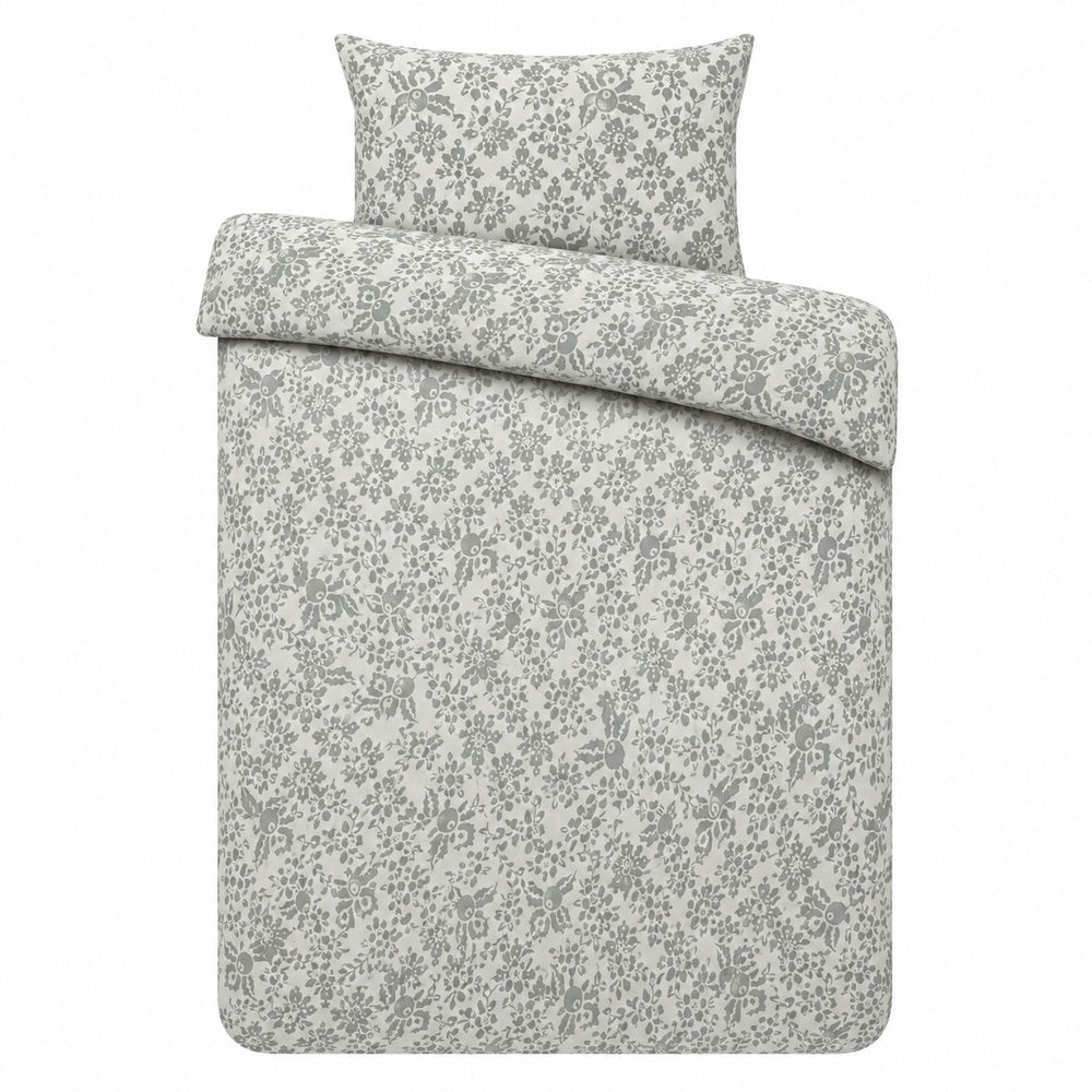 Maz Green Floral Duvet Cover Set | Single, with Matching Pillowcase