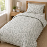 Maz Green Floral Duvet Cover Set | Single, with Matching Pillowcase