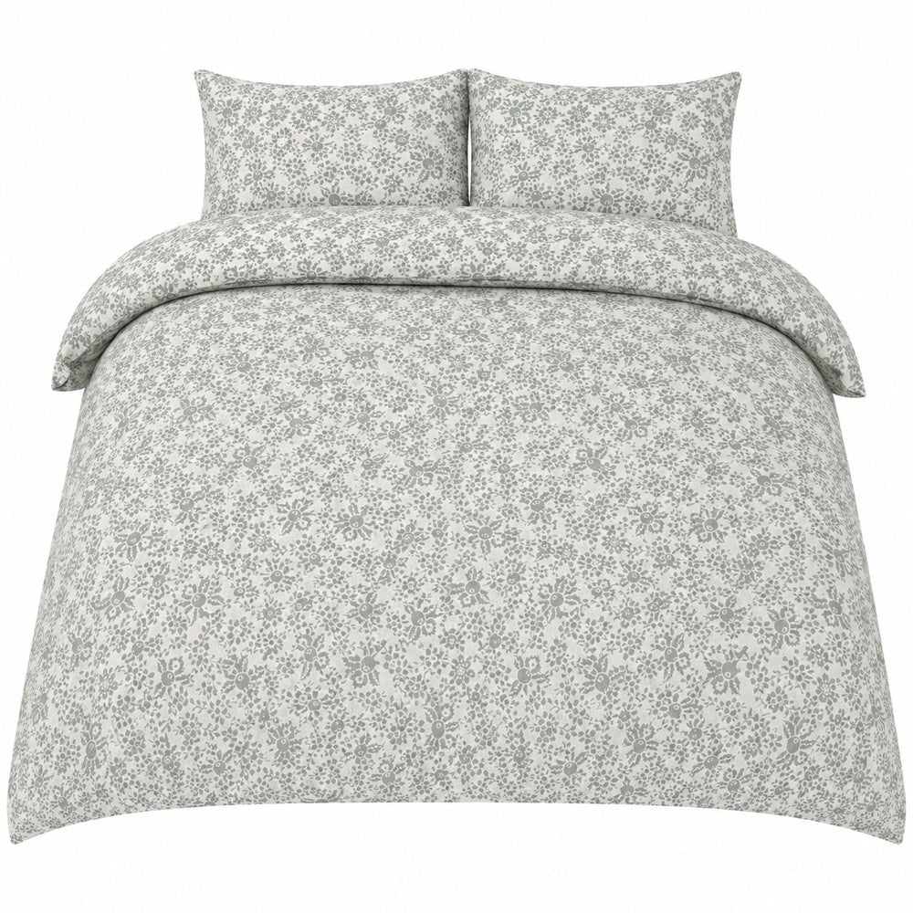 Maz Green Ditsy Floral Duvet Cover Set | Double, Matching Pillowcases