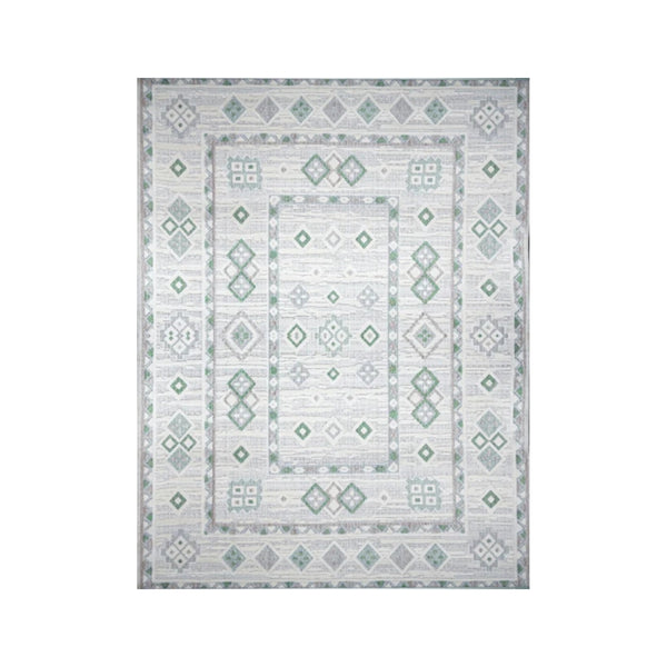 Oslo Milo Geometric Rug Nat/Green| 80 x 150cm