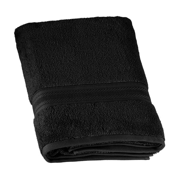 Sensations Black Plush Terry Bath Towel | 70 x 138cm, Absorbent