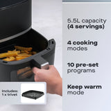 Daewoo 5.5L Digital Air Fryer with Viewing Window | Internal light