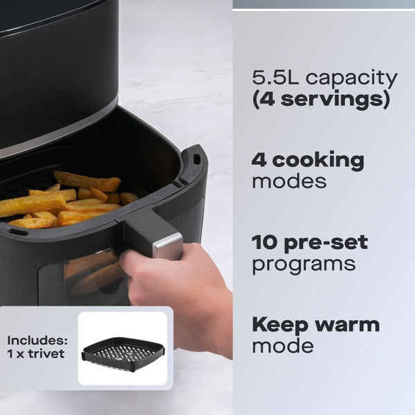 Daewoo 5.5L Digital Air Fryer with Viewing Window | Internal light