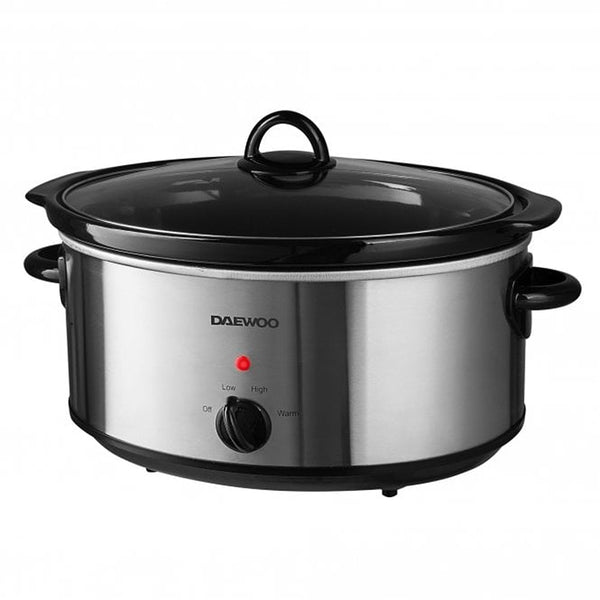 Daewoo 6.5L Stainless Steel Slow Cooker | 3 Heat Settings, Warm Function