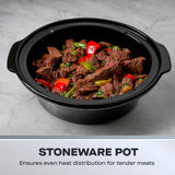Daewoo 6.5L Stainless Steel Slow Cooker | 3 Heat Settings, Warm Function