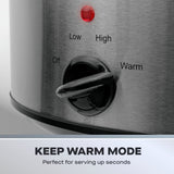 Daewoo 6.5L Stainless Steel Slow Cooker | 3 Heat Settings, Warm Function