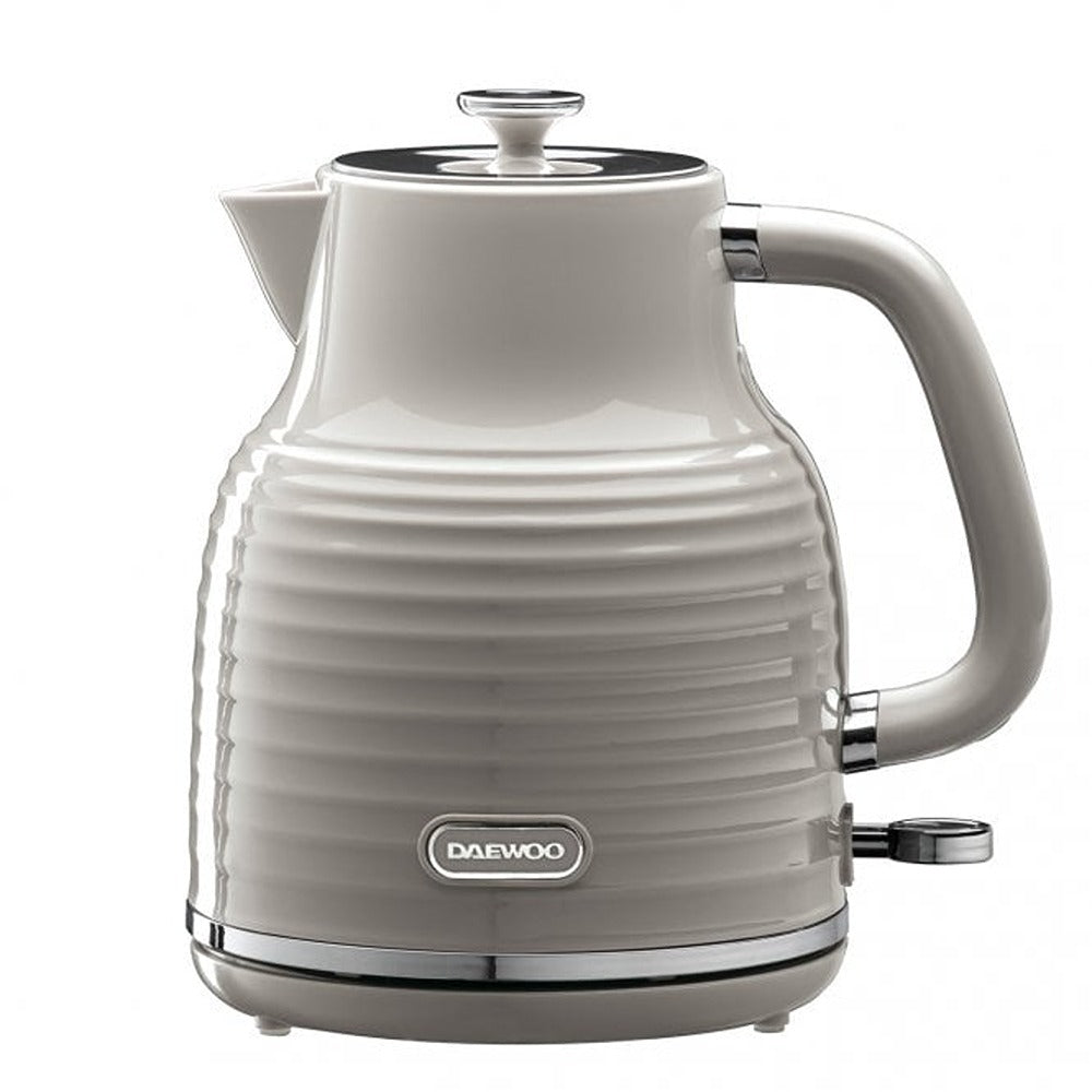 Daewoo Sienna Grey Ribbed Jug Kettle | 1.7L, 3kW, Retro Style