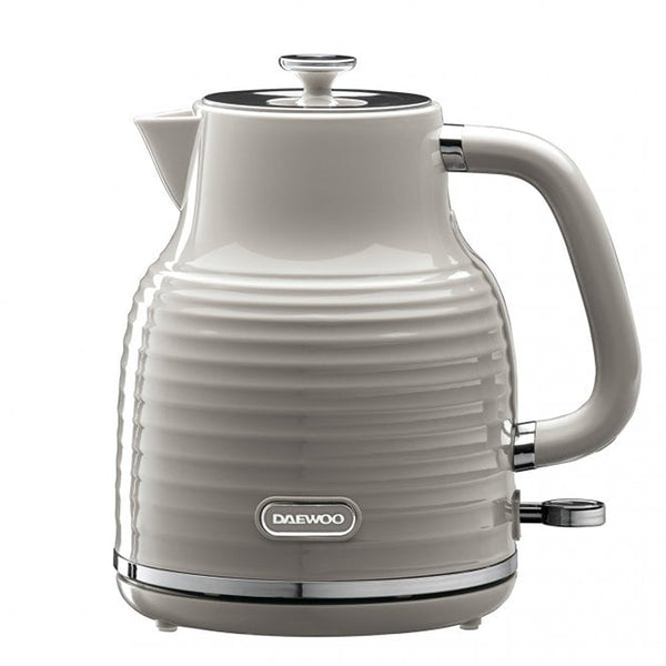 Daewoo Sienna Grey Ribbed Jug Kettle | 1.7L, 3kW, Retro Style