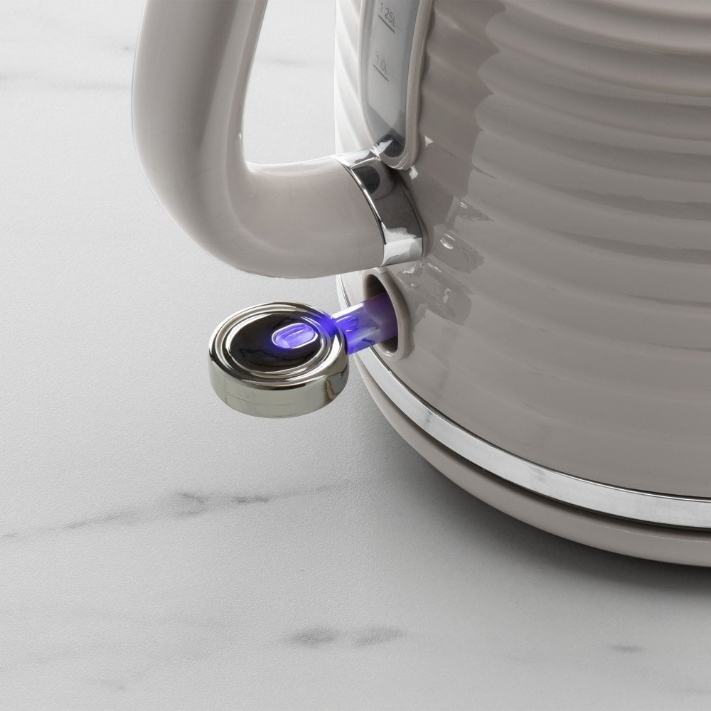Daewoo Sienna Grey Ribbed Jug Kettle | 1.7L, 3kW, Retro Style