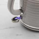 Daewoo Sienna Grey Ribbed Jug Kettle | 1.7L, 3kW, Retro Style