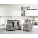 Daewoo Sienna Grey Ribbed Jug Kettle | 1.7L, 3kW, Retro Style