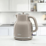 Daewoo Sienna Taupe Jug Kettle 1.7L 3kW | Retro Ribbed, 360° Swivel Base