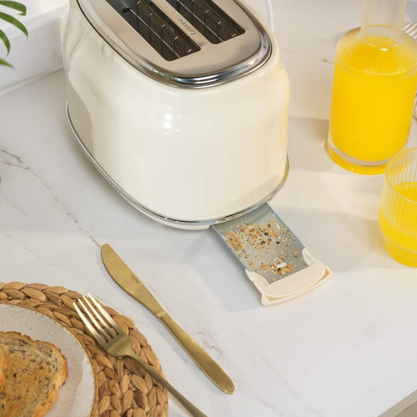 Salter Retro 2 Slice Toaster | Cream, Dual Controls, Reheat and Defrost