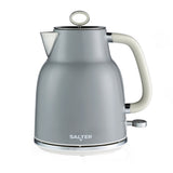 Salter Retro Rapid Boil Kettle | Grey, 360° Rotational Base, Ergonomic Handle
