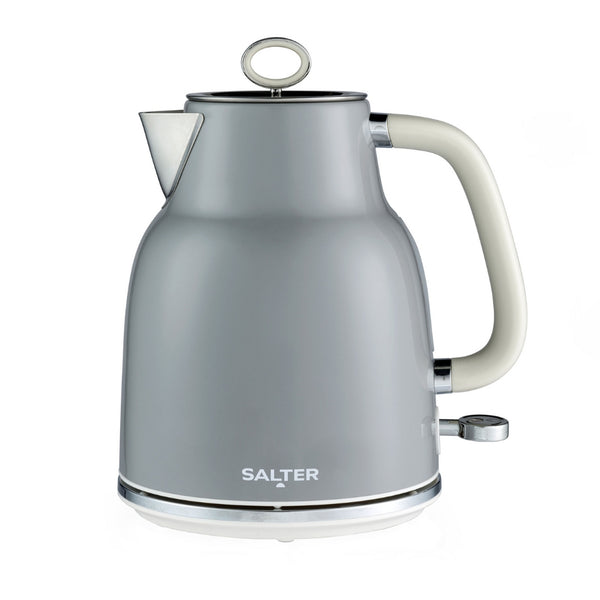 Salter Retro Rapid Boil Kettle | Grey, 360° Rotational Base, Ergonomic Handle