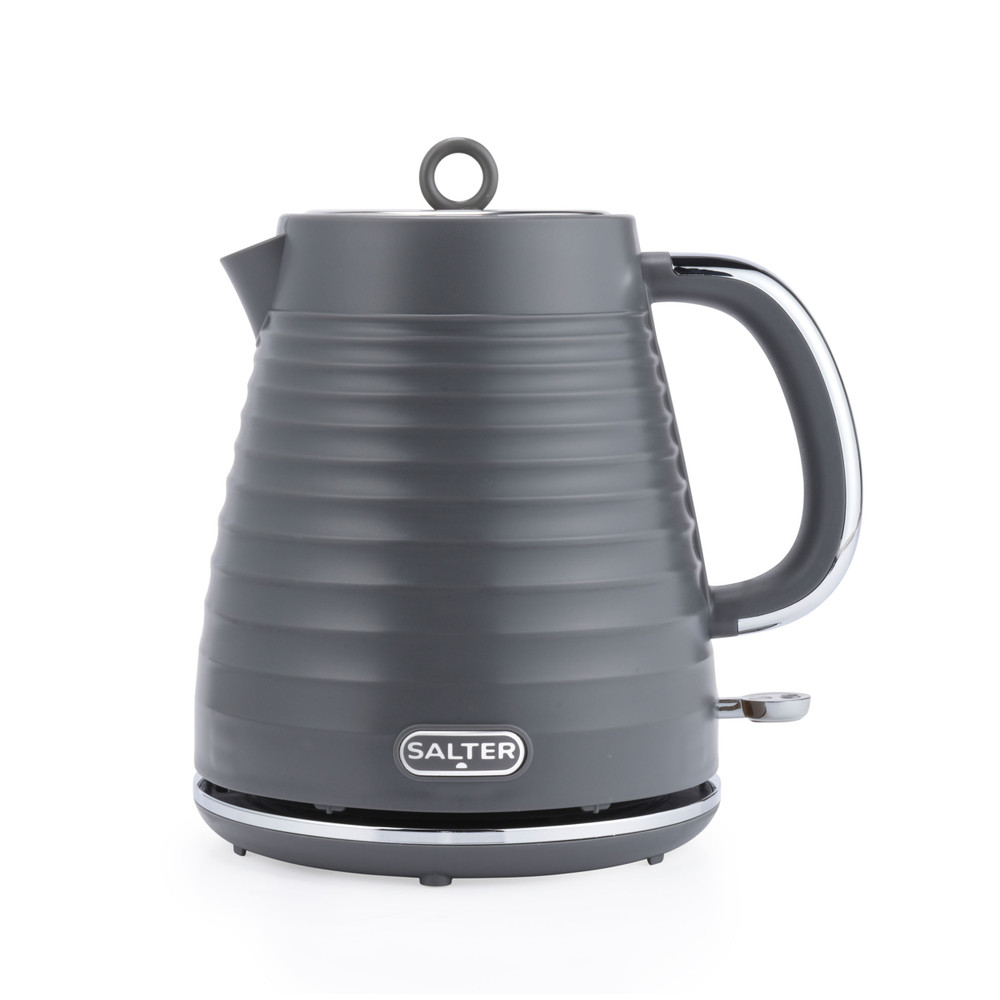 Salter Ripple Texture 3kW Electric Kettle | Grey, Cordless, 360° Base