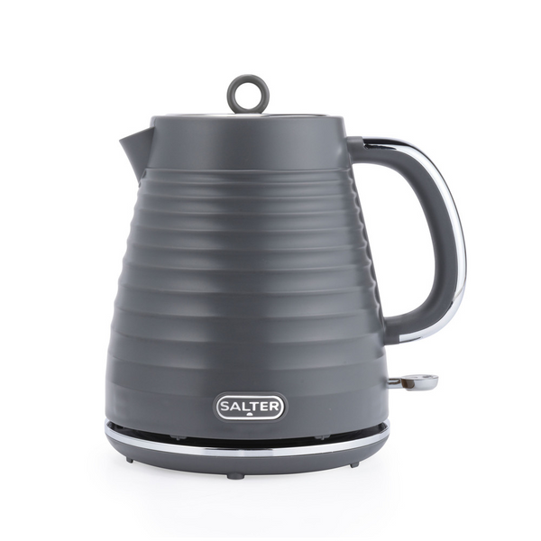 Salter Ripple Texture 3kW Electric Kettle | Grey, Cordless, 360° Base