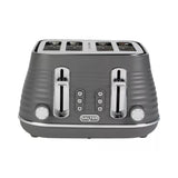 Salter Ripple Texture 4 Slice Toaster | Grey, Dual Controls, Wide Slots