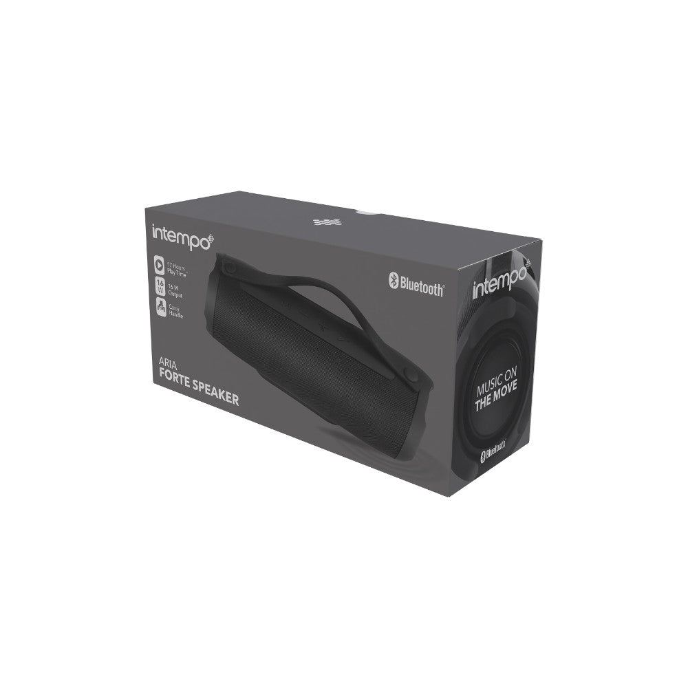 Intempo Aria Forte Portable Speaker | Black, Rechargeable Battery