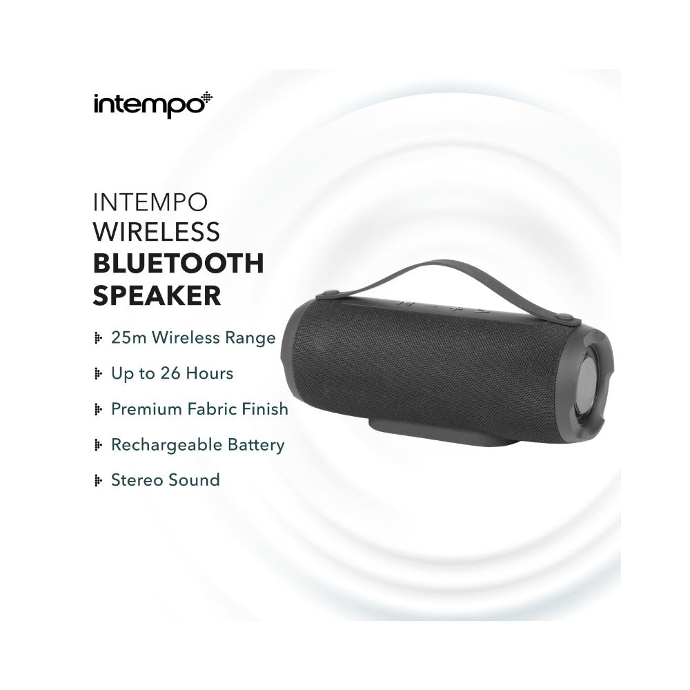 Intempo Aria Forte Portable Speaker | Black, Rechargeable Battery