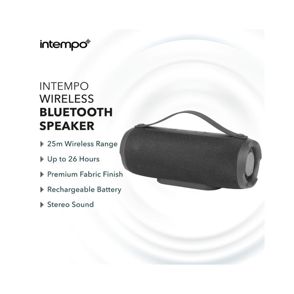 Intempo Aria Forte Portable Speaker | Black, Rechargeable Battery