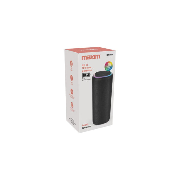 Maxim Fabric Speaker with Multi-Colour LED Halo | Lighting Modes, Hanging Loop