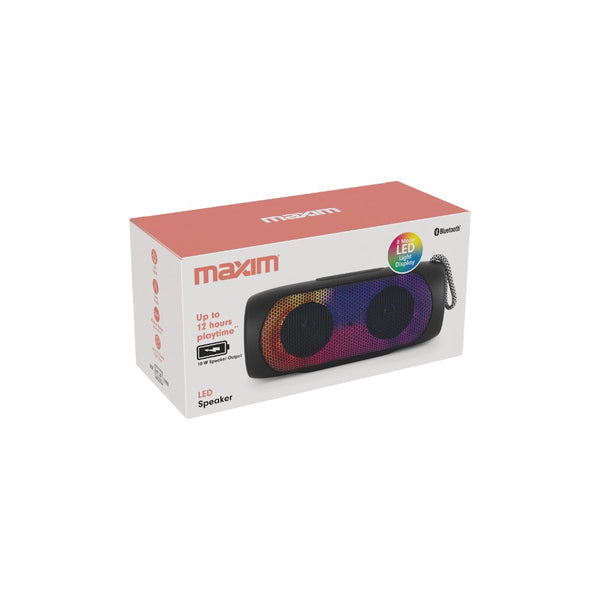 Maxim Portable LED Speaker | Ambient Light, Braided Carry Loop, Assorted Colours