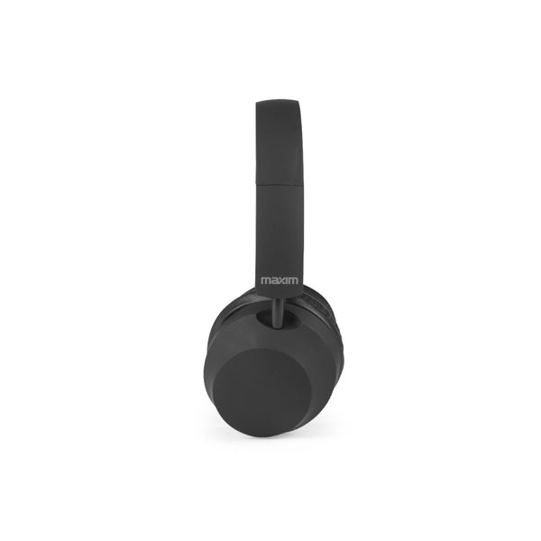 Maxim Matte Black Bluetooth Headphones | Foldable, On-Ear Controls, Closed-Back